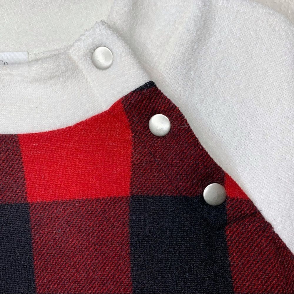 Hailey & Co Plaid Button Snap Fleece Pullover Sweater - Picture 3 of 11